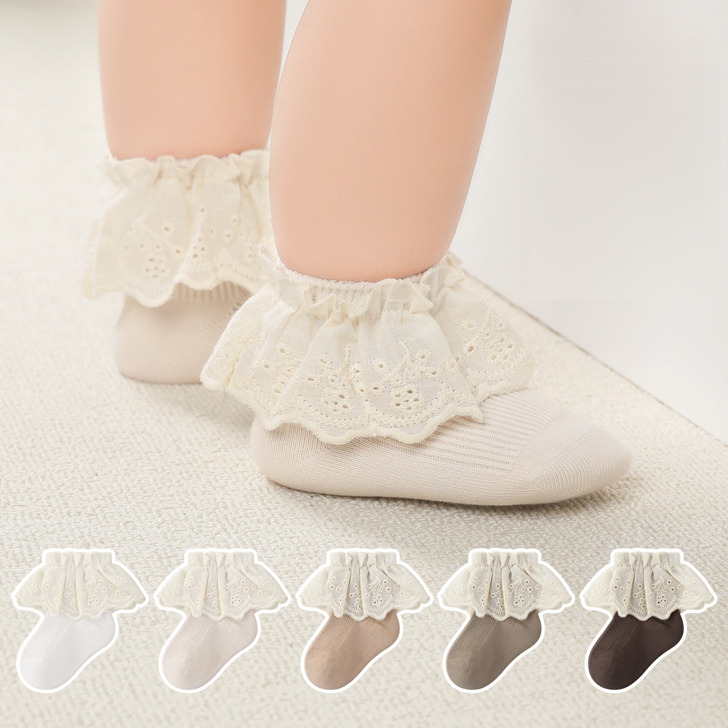 Autumn and Spring Baby Kids Girls Breathable Lace Trim Vintage Socks, MyKids-USA®, Baby & Toddler Socks & Tights, MyKids-USA -  -  -  -  -  -  - .