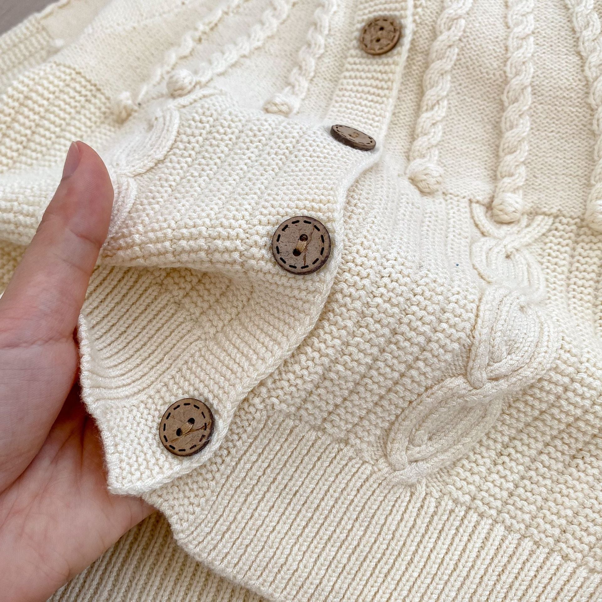 Handmade Knitted Cardigan With Onesies Sets, MyKids-USA®, Baby One-Pieces, MyKids-USA -  -  -  -  -  -  - 