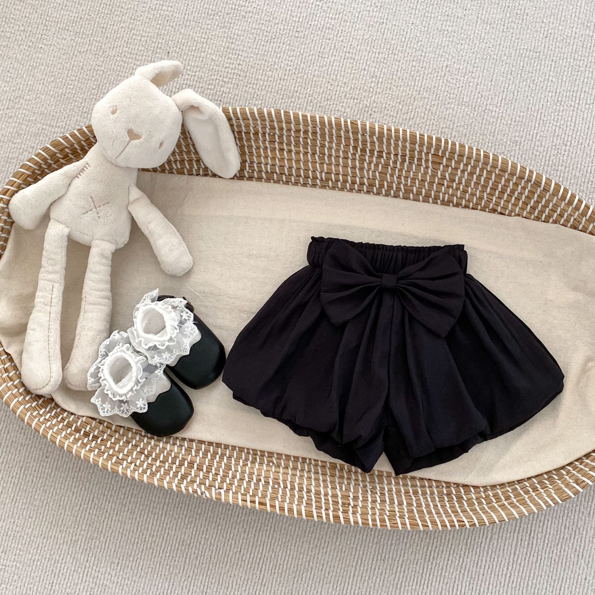 Summer Baby Kids Girls Butterfly-bows Pattern Sleeveless Vest and Plain Shorts Clothing Set, MyKids-USA®, Baby & Toddler Outfits, MyKids-USA - Size/Age - 73 (6-9M) - Color - Black -  -  - TR2503092246-B.