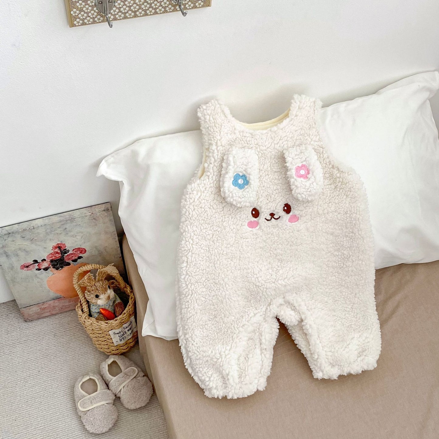 Winter Arrival Baby Girls Sleeveless Cartoon Pattern Fluffy Warm Rompers, MyKids-USA®, Baby One-Pieces, MyKids-USA -  -  -  -  -  -  - 