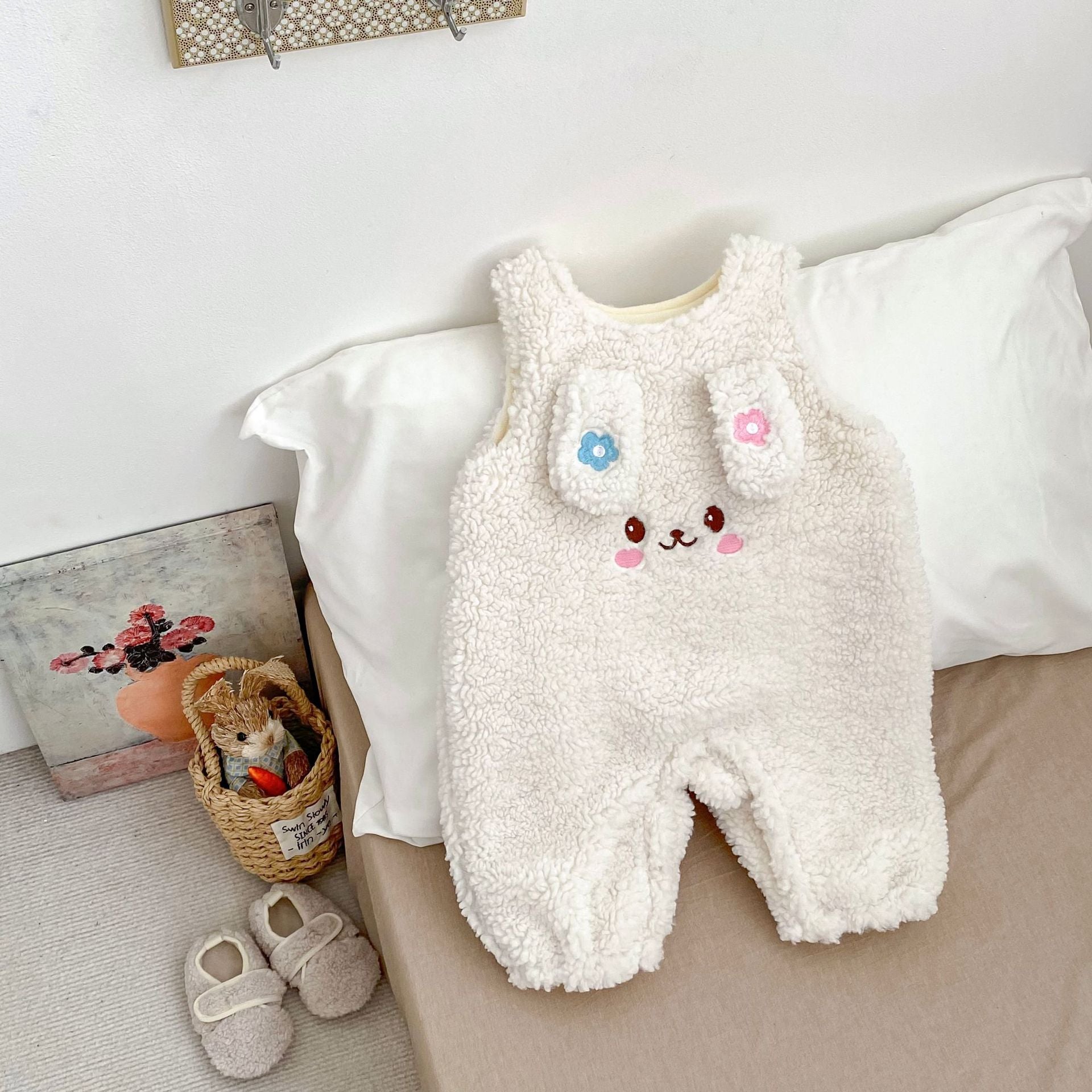 Winter Arrival Baby Girls Sleeveless Cartoon Pattern Fluffy Warm Rompers, MyKids-USA®, Baby One-Pieces, MyKids-USA -  -  -  -  -  -  - 