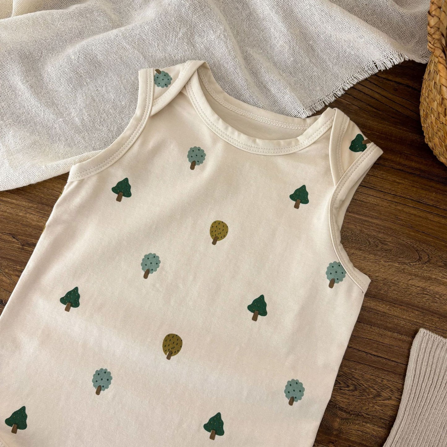Summer Arrival Baby Unisex Casual Tiny Trees Pattern Sleeveless Onesies, MyKids-USA®, Baby One-Pieces, MyKids-USA -  -  -  -  -  -  - 