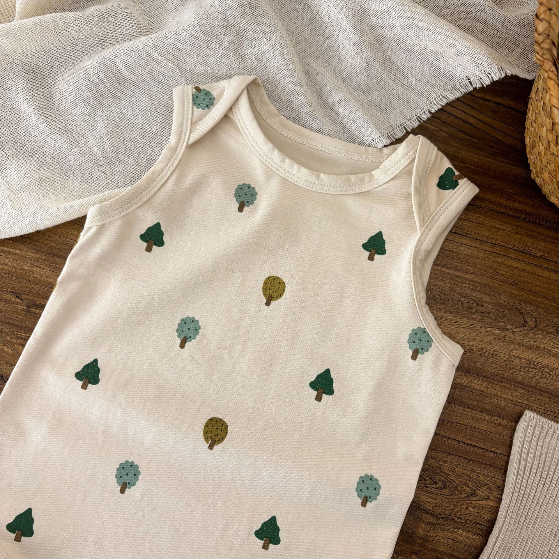 Summer Arrival Baby Unisex Casual Tiny Trees Pattern Sleeveless Onesies, MyKids-USA®, Baby One-Pieces, MyKids-USA -  -  -  -  -  -  - 