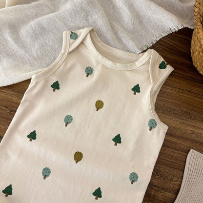 Summer Arrival Baby Unisex Casual Tiny Trees Pattern Sleeveless Onesies, MyKids-USA®, Baby One-Pieces, MyKids-USA -  -  -  -  -  -  - 