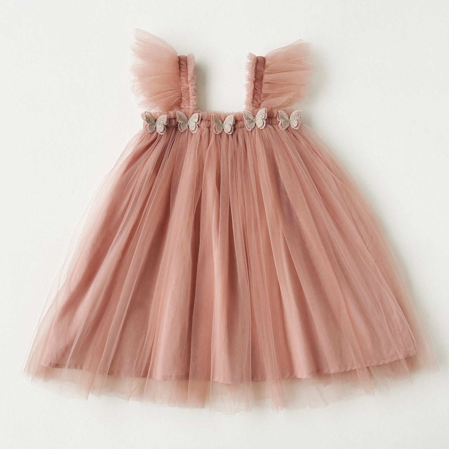 Summer Baby Kids Girls Fly Sleeves Butterfly Pattern Tulle Strap Dress, MyKids-USA®, Baby & Children's Dresses, MyKids-USA - Size/Age - 80 (9-12M) - Color - Pink -  -  - TR2605202128-C.