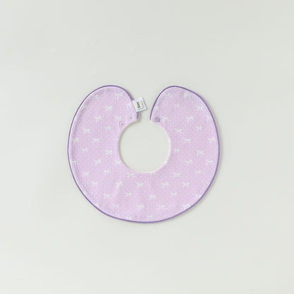 Adorable Simple Pattern Cotton Snap-on Round Shaped Bib, MyKids-USA®, Bibs, MyKids-USA - Size/Age - M (1-3Y) - Color - Purple -  -  - TR2601301811-G.