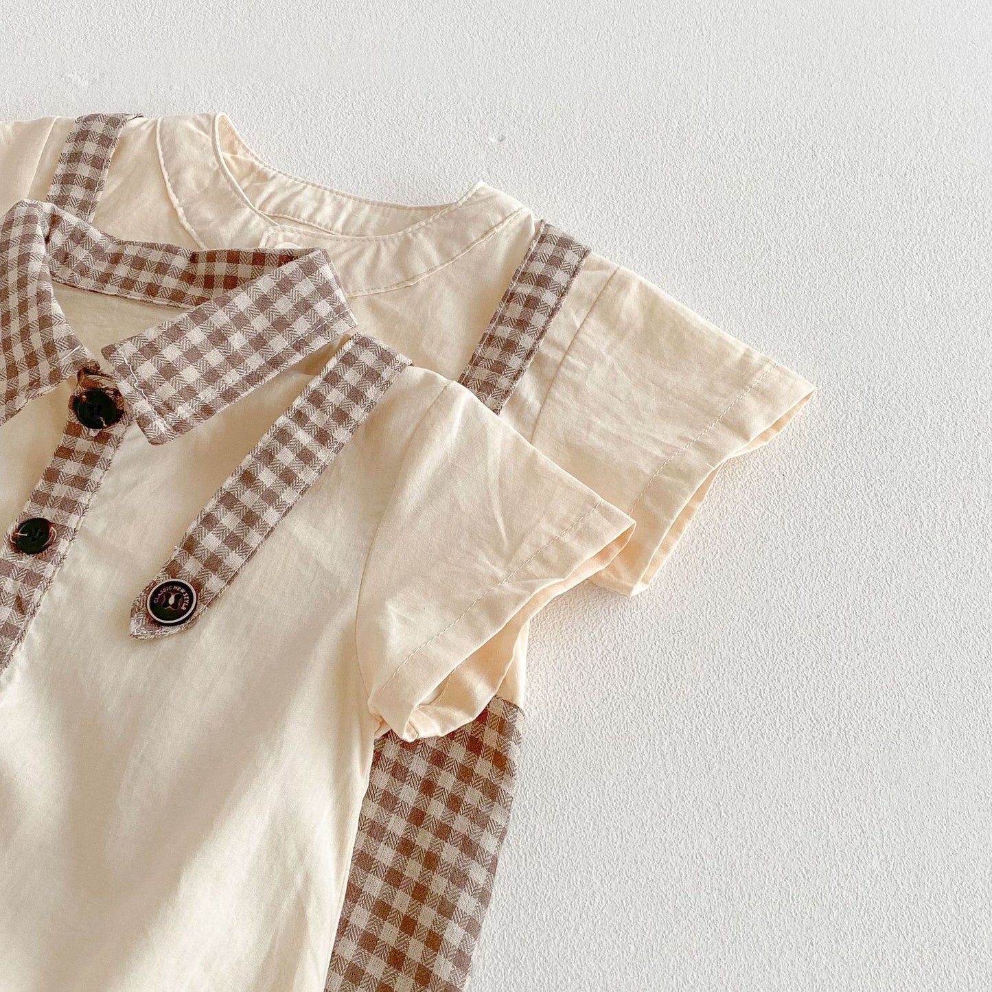 Summer Arrival Baby Unisex Casual Plaid Short Sleeves Color Patchwork bodysuit or Rompers, MyKids-USA®, Baby One-Pieces, MyKids-USA -  -  -  -  -  -  - .