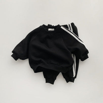 MyKids-USA® Spring and Autumn Baby Kids Unisex Long Sleeves Striped Pullover and Pants Clothing Set
