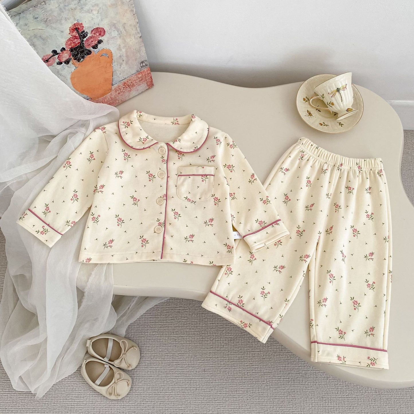 Autumn and Spring Baby Kids Long Sleeves Cute Cartoon Pattern Top and Pants Pajamas Clothing Set, MyKids-USA®, Pajamas, MyKids-USA - Size/Age - 73 (6-9M) - Color - Light Pink -  -  - TR2512011802-C