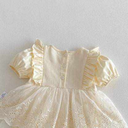 Design Summer Baby Kids Girls Short Sleeves Flowers Pattern Plain Bodysuit, MyKids-USA®, Bodysuits, MyKids-USA -  -  -  -  -  -  - .