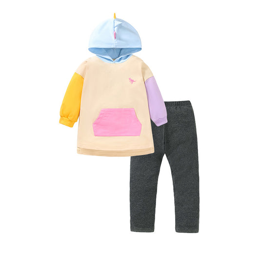 Color Matching Design Hoodie & Leggings Sets, MyKids-USA®, Baby & Toddler Outfits, MyKids-USA - Size/Age - 90 (12-24M) - Color - Pink -  -  - JM2308092233-A