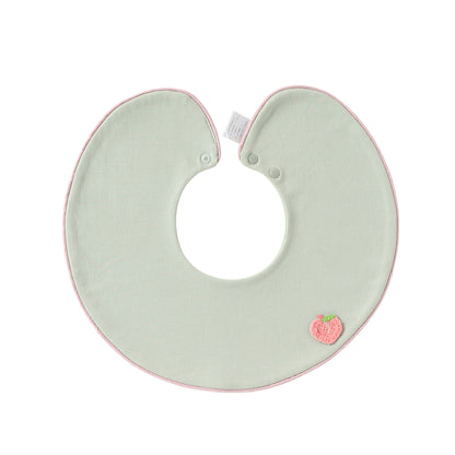 Adorable Fruits Cartoon Pattern Snap-on Round Shaped Bib, MyKids-USA®, Bibs, MyKids-USA - Size/Age - S (0-3Y) - Color - Green -  -  - TR2605011546-E.