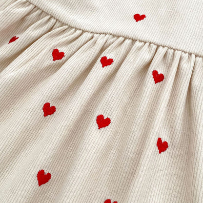 MyKids-USA® Autumn Arrival Baby Kids Girls Long Sleeves Cute Hearts Printed Dress