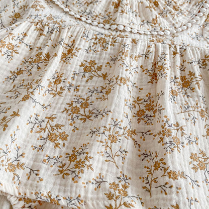 Autumn Arrival Baby Girls Long Sleeves Floral Pattern Vintage Onesies, MyKids-USA®, Baby & Toddler Dresses, MyKids-USA -  -  -  -  -  -  - 