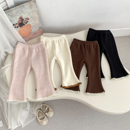 Autumn and Winter Arrival Fashion American Style Fleece-lined Warm Flared Pants, MyKids-USA®, Leggings, MyKids-USA -  -  -  -  -  -  - 