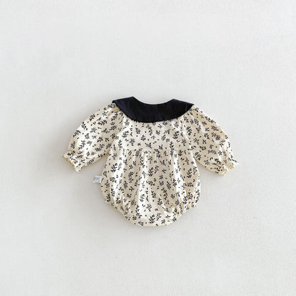 MyKids-USA® Autumn Arrival Baby Girls Long Sleeves Cute Color Patchwork Floral Bodysuit