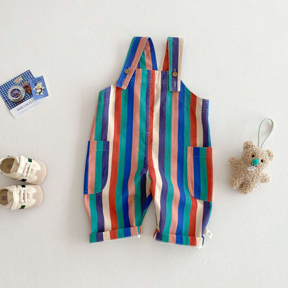 Spring Arrival Baby Unisex Sleeveless Dots or Striped Pattern Rompers Overalls, MyKids-USA®, Baby One-Pieces, MyKids-USA - Size/Age - 73 (6-9M) - Color - Colorful -  -  - TR2603082351-B.