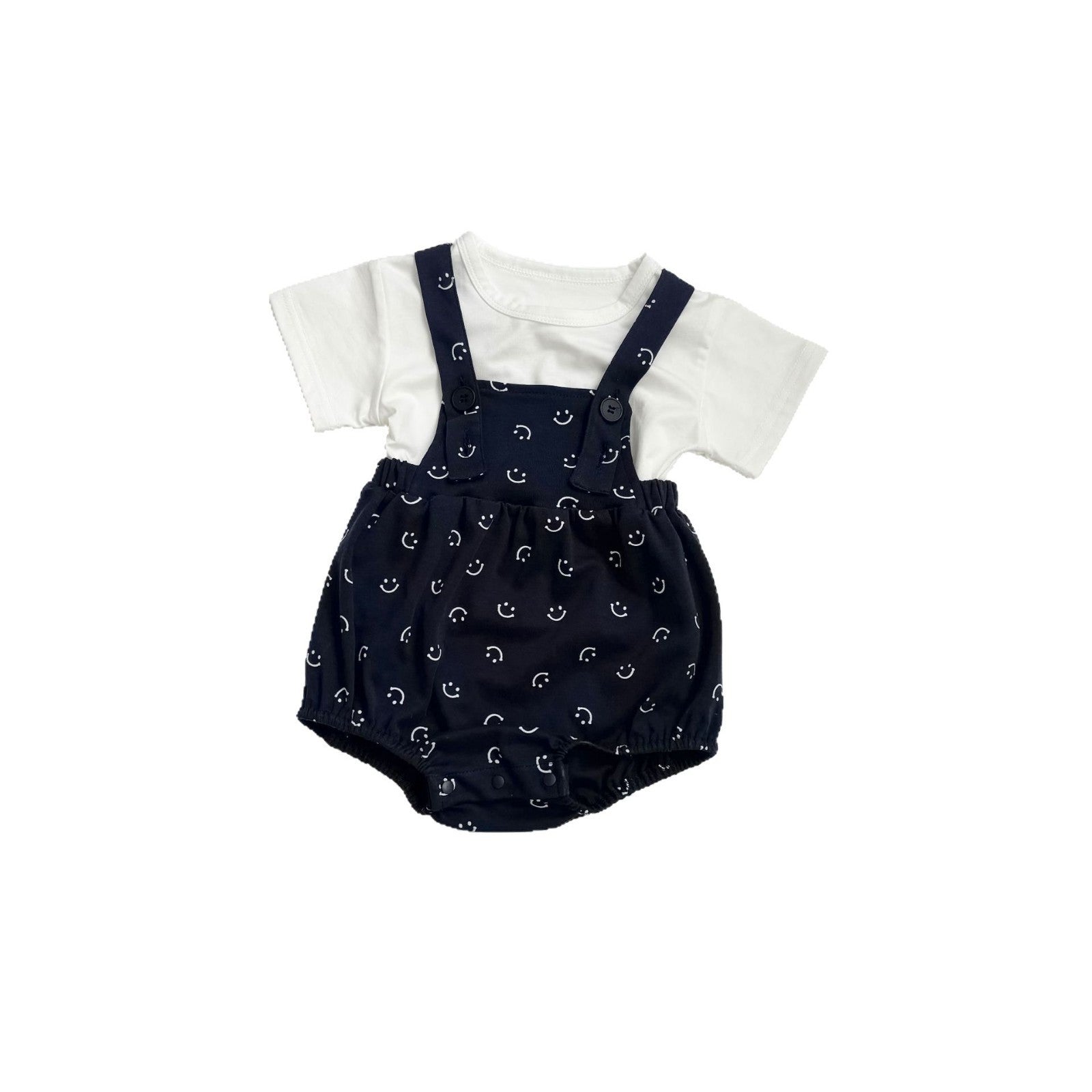 MyKids-USA® Baby Kids Boys Sleeveless Overalls and Solid Color T-shirt