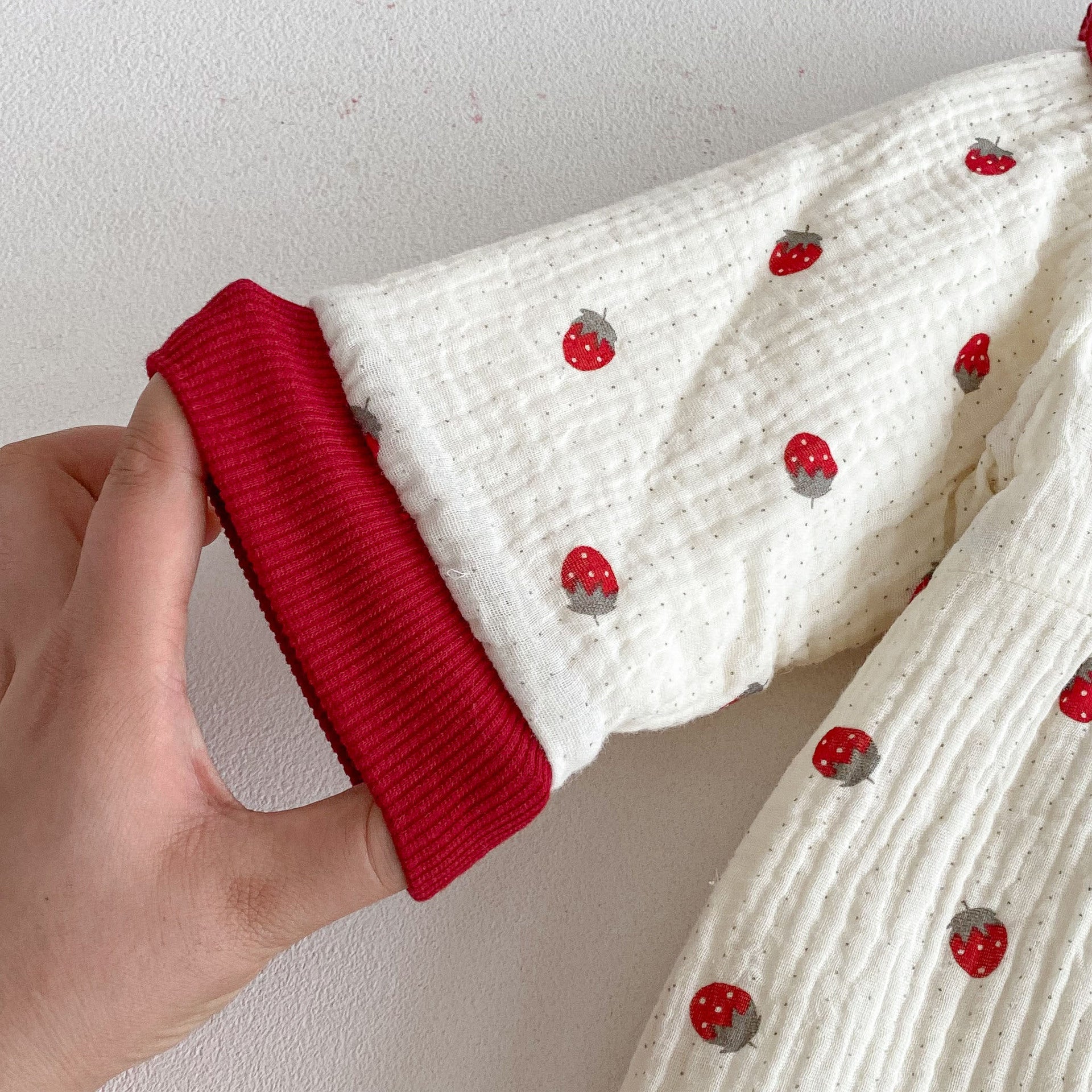 Winter Arrival Baby Girls Long Sleeves Strawberry Pattern Fleece-line Warm Rompers, MyKids-USA®, Baby One-Pieces, MyKids-USA -  -  -  -  -  -  - 