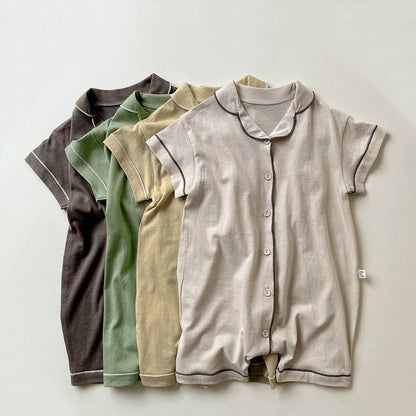 Summer Arrival Baby Short Sleeves Casual Sleeping Rompers Bodysuits