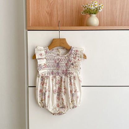 Summer Girls Arrival Floral Pattern Fly Sleeves Onesies and Girls’ Dress – Princess Sister Matching Set, MyKids-USA®, Baby & Toddler Dresses, MyKids-USA - Size/Age - 66 (3-6M) - Color - Beige -  -  - TR2505132147-A