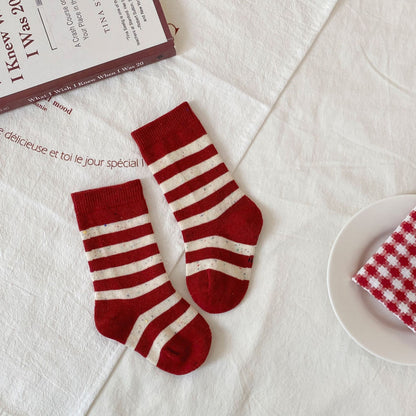 Autumn and Winter Baby Girls Breathable Simple Red Socks, MyKids-USA®, Baby & Toddler Socks & Tights, MyKids-USA - Size/Age - S (0-1Y) - Color - Red -  -  - TR2512101717-D.