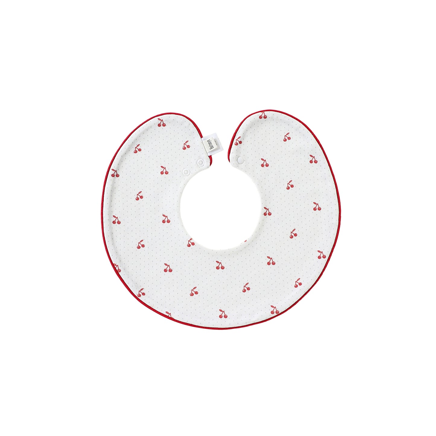 Adorable Flowers and Fruits Pattern Cotton Blend Snap-on Round Shaped Bib, MyKids-USA®, Bibs, MyKids-USA® - Size/Age - M (1-3Y) - Color - White -  -  - TR2604242318-G.