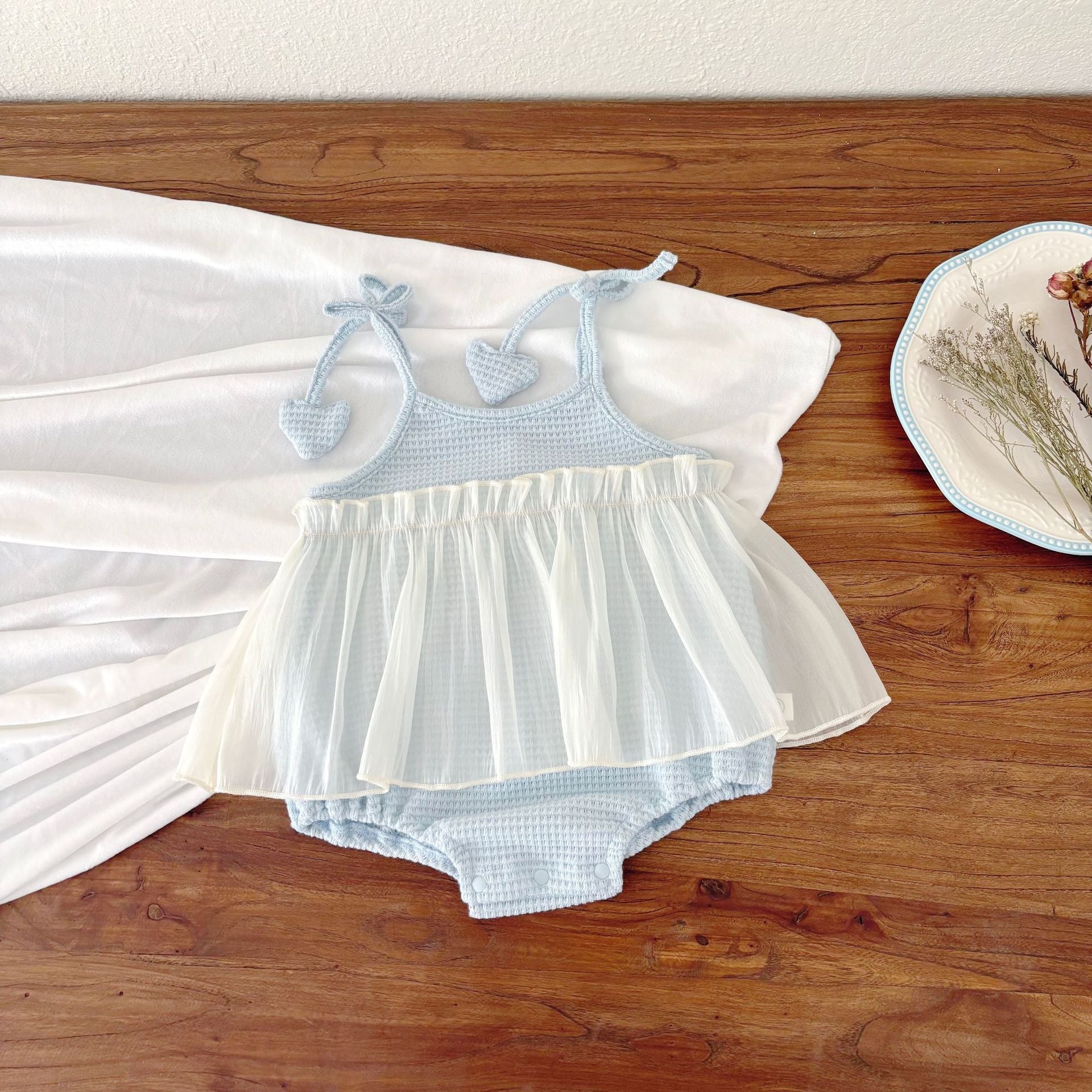 Summer Arrival Baby Girls Cute Waffle Grid Sleeveless Dress Design Strap Onesies, MyKids-USA®, Baby One-Pieces, MyKids-USA -  -  -  -  -  -  - 