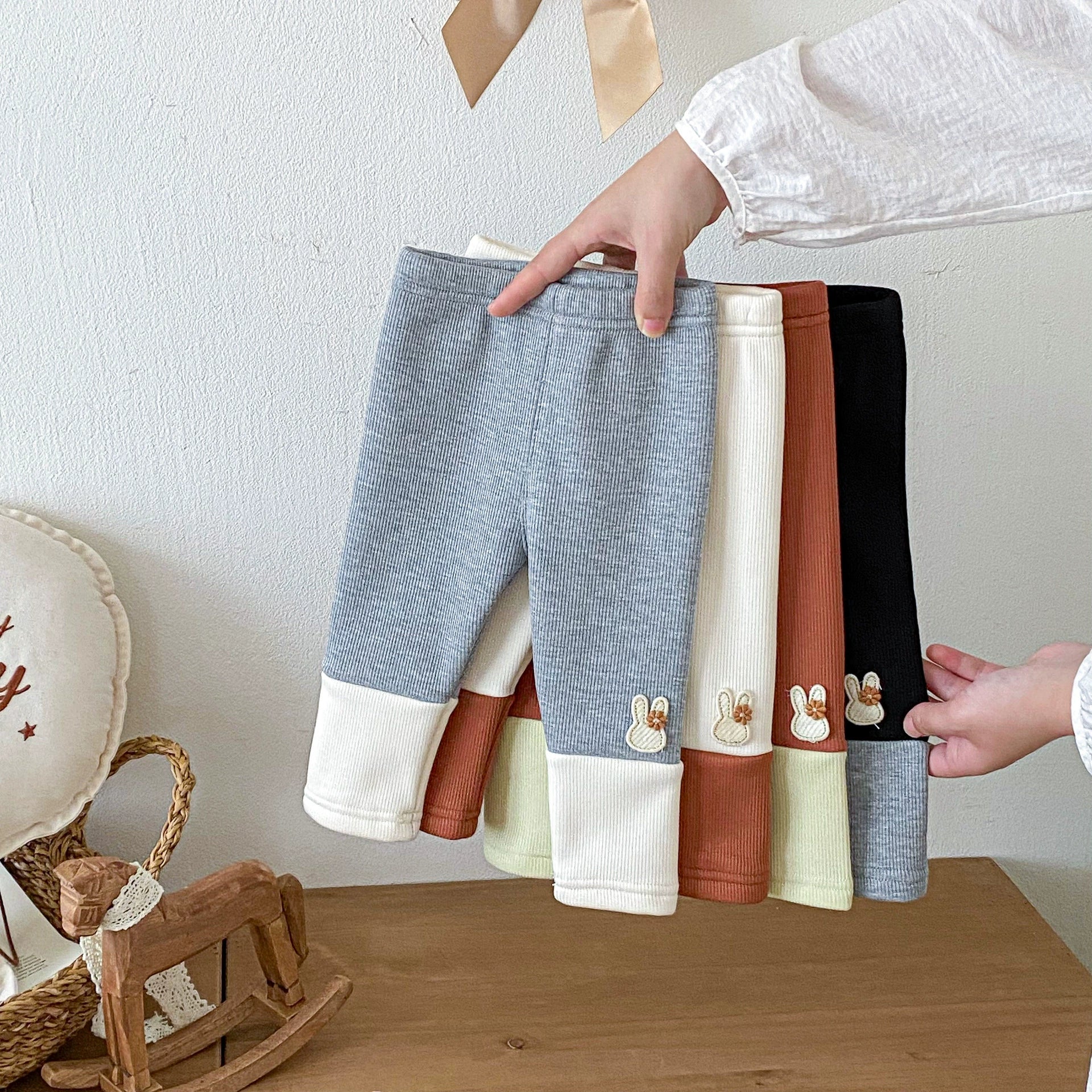 Autumn and Winter Arrival Color Patchwork Style Cartoon Pattern Knitted Pants for Girls, MyKids-USA®, Trousers, MyKids-USA -  -  -  -  -  -  - .