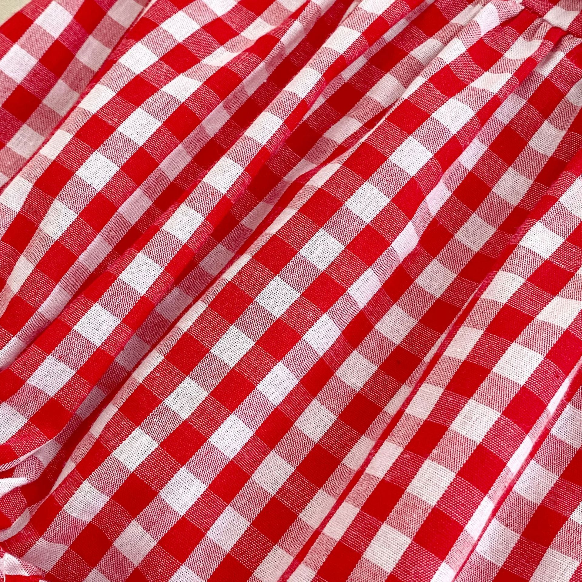 Summer Arrival Baby Girls Fly Sleeves Thin Plaid Pattern Strap Onesies, MyKids-USA®, Baby One-Pieces, MyKids-USA -  -  -  -  -  -  - 