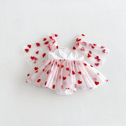 Design Summer Baby Kids Girls Sleeveless Hearts Pattern Strap Bodysuit Dress, MyKids-USA®, Baby & Children's Dresses, MyKids-USA -  -  -  -  -  -  - .