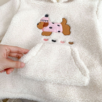 Winter Baby Kids Girls Long Sleeves Cartoon Pattern Fluffy Hoodies and Striped Pants Clothing Set, MyKids-USA®, Baby & Toddler Outfits, MyKids-USA -  -  -  -  -  -  - 