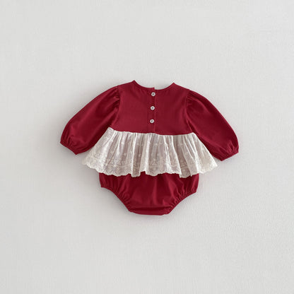 Spring Arrival Baby Girls Long Sleeves Color Patchwork Flowers Embroidered Bodysuit, MyKids-USA®, Baby One-Pieces, MyKids-USA -  -  -  -  -  -  - .