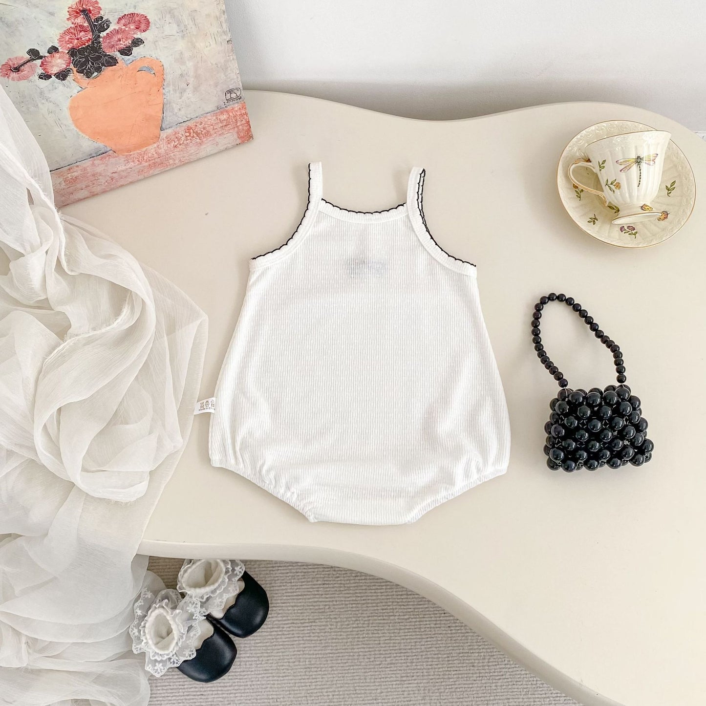 Summer Arrival Baby Girls Sleeveless Simple Embroidery Pattern Bodysuit, MyKids-USA®, Baby & Children's One-Pieces, MyKids-USA -  -  -  -  -  -  - .