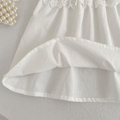 Summer Girls Flowers Pattern Lace Trim Onesies and Dress – Princess Sister Matching Set, MyKids-USA®, Baby & Children's Outfits, MyKids-USA -  -  -  -  -  -  - .