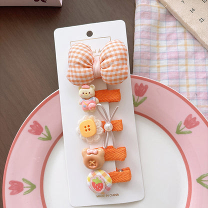 Cute Cartoon Pattern Hair Clips, MyKids-USA®, Hair Pins, Claws & Clips, MyKids-USA - Size/Age - Average Size (0-12Y） - Color - Orange -  -  - TR2604161439-G.
