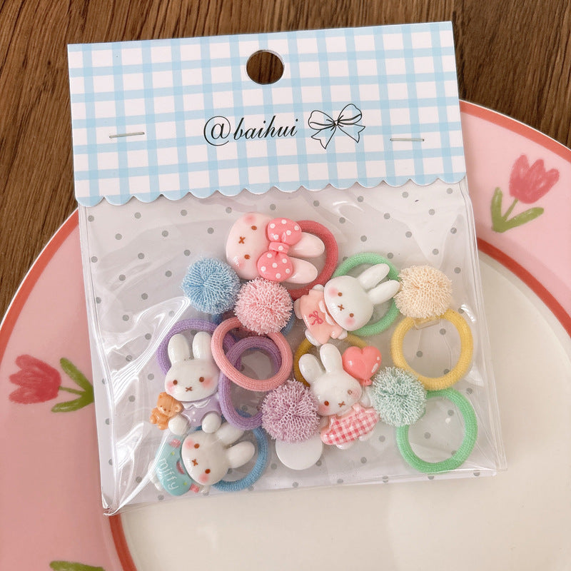 Collection of 10 Pieces Cartoon Hair Ties, MyKids-USA®, Ponytail Holders, MyKids-USA - Size/Age - Average Size (0-12Y） - Color - Yellow -  -  - TR2605011701-G.