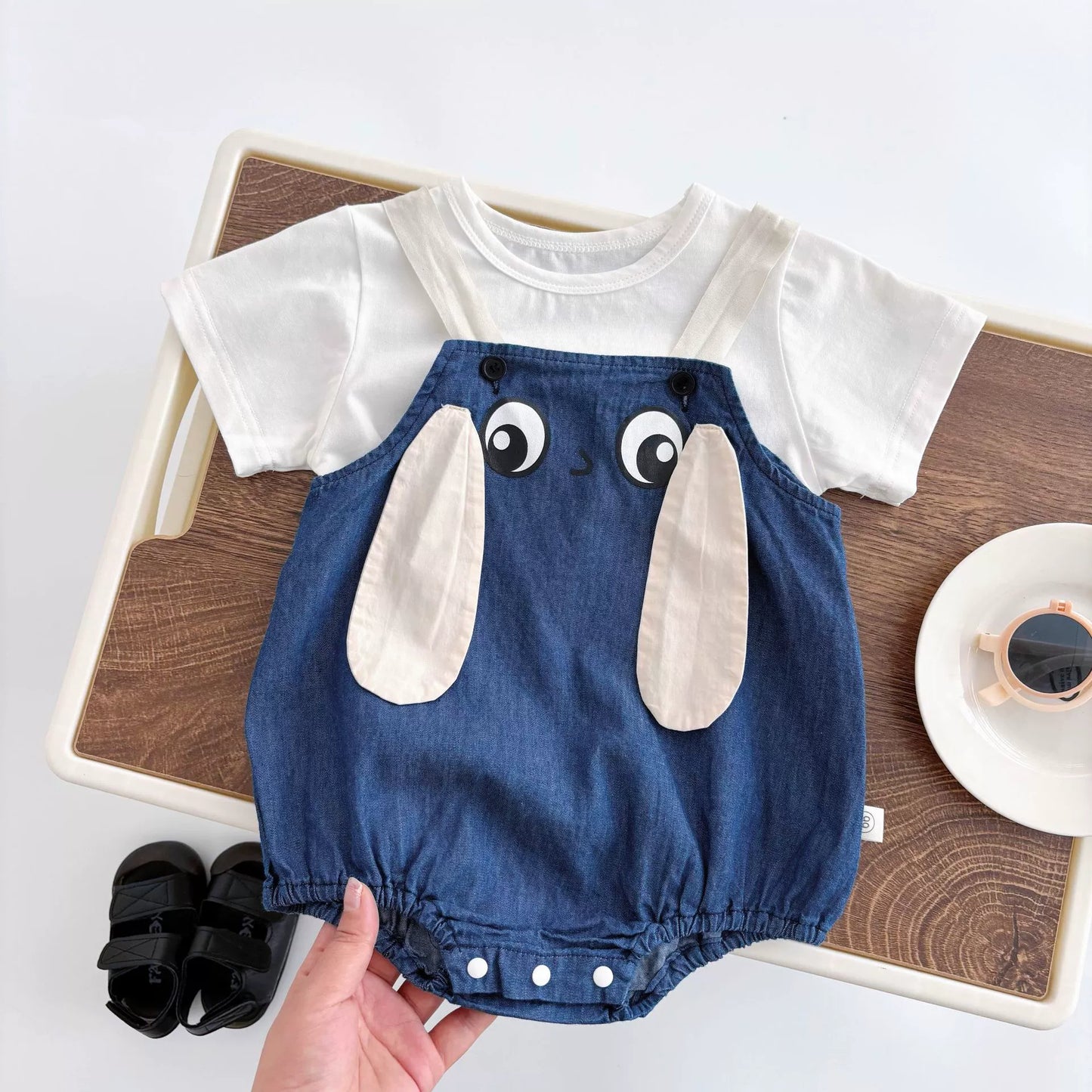 Summer Arrival Baby Kids Unisex Sleeveless Rabbit Cartoon Strap Onesies Overalls and White T-Shirt Clothing Set, MyKids-USA®, Baby & Toddler Outfits, MyKids-USA - Size/Age - 66 (3-6M) - Color - Navy Blue (Dark Blue) -  -  - TR2506072051-A