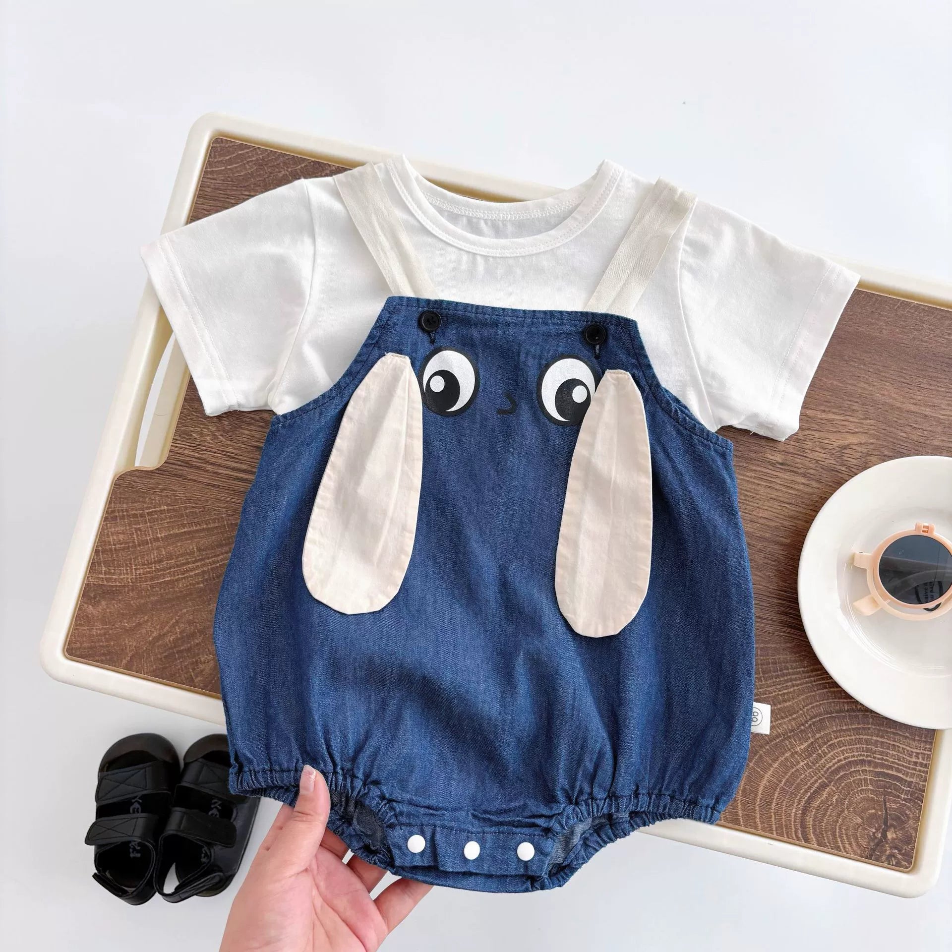 Summer Arrival Baby Kids Unisex Sleeveless Rabbit Cartoon Strap Onesies Overalls and White T-Shirt Clothing Set, MyKids-USA®, Baby & Toddler Outfits, MyKids-USA - Size/Age - 66 (3-6M) - Color - Navy Blue (Dark Blue) -  -  - TR2506072051-A