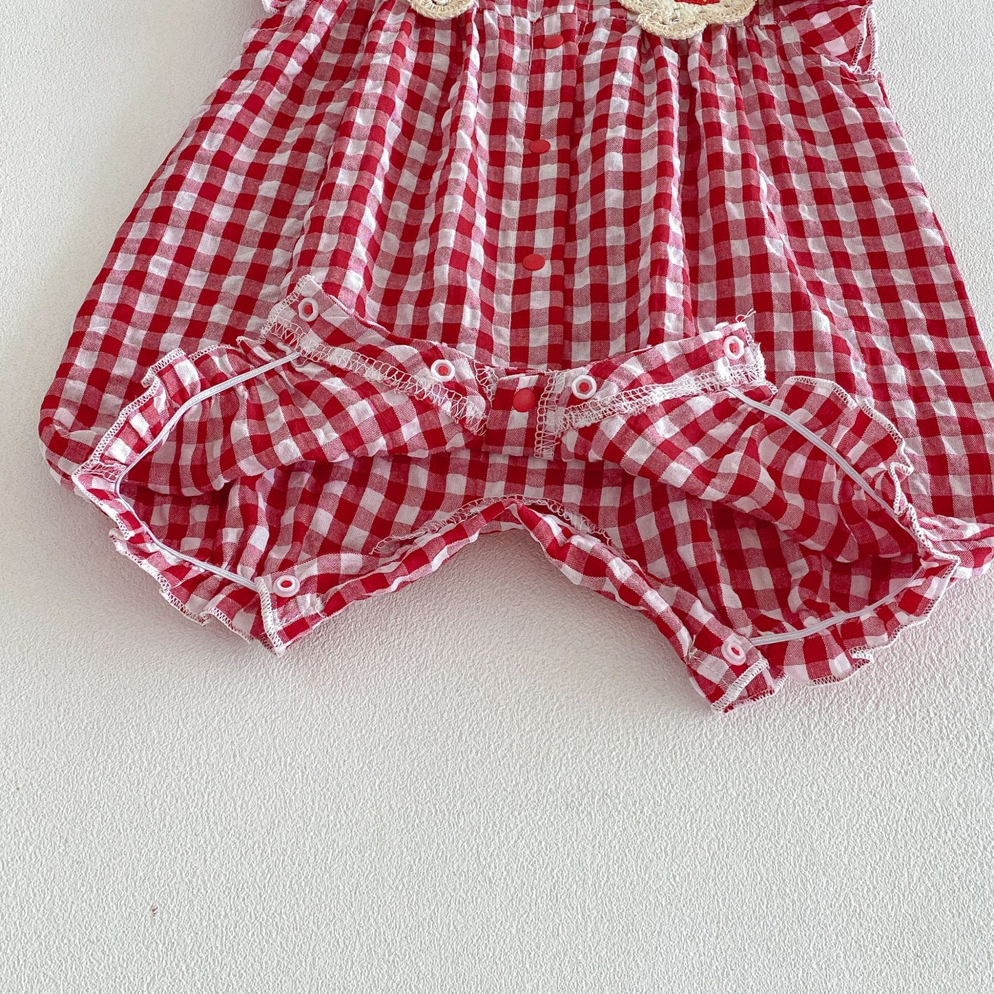 Summer Arrival Baby Girls Fly Sleeves Plaid Pattern Rompers Bodysuits, MyKids-USA®, Baby & Children's One-Pieces, MyKids-USA -  -  -  -  -  -  - .