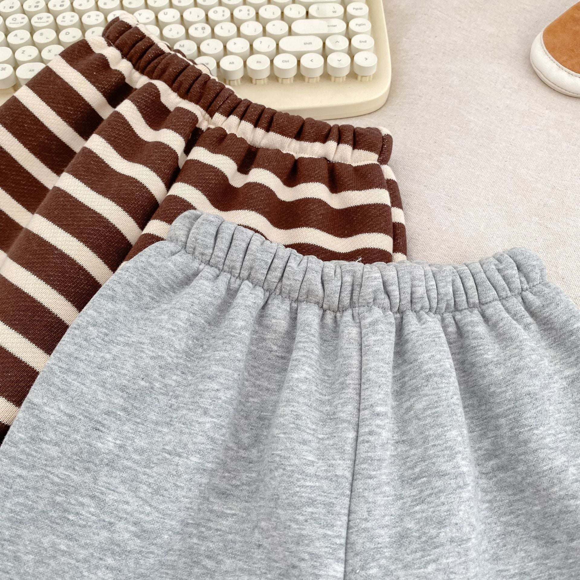 Autumn and Winter Arrival Casual Style Striped Pattern Fleece-Lined Pants for Baby and Kids, MyKids-USA®, Trousers, MyKids-USA -  -  -  -  -  -  - 