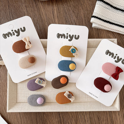 Collection of 2 Color Patchwork Cloth Design Hair Clips, MyKids-USA®, Hair Pins, Claws & Clips, MyKids-USA -  -  -  -  -  -  - .