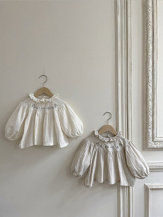 Baby Girl Floral Pattern Ruffle Neck Blouses, MyKids-USA®, Baby & Toddler Outerwear, MyKids-USA -  -  -  -  -  -  - 