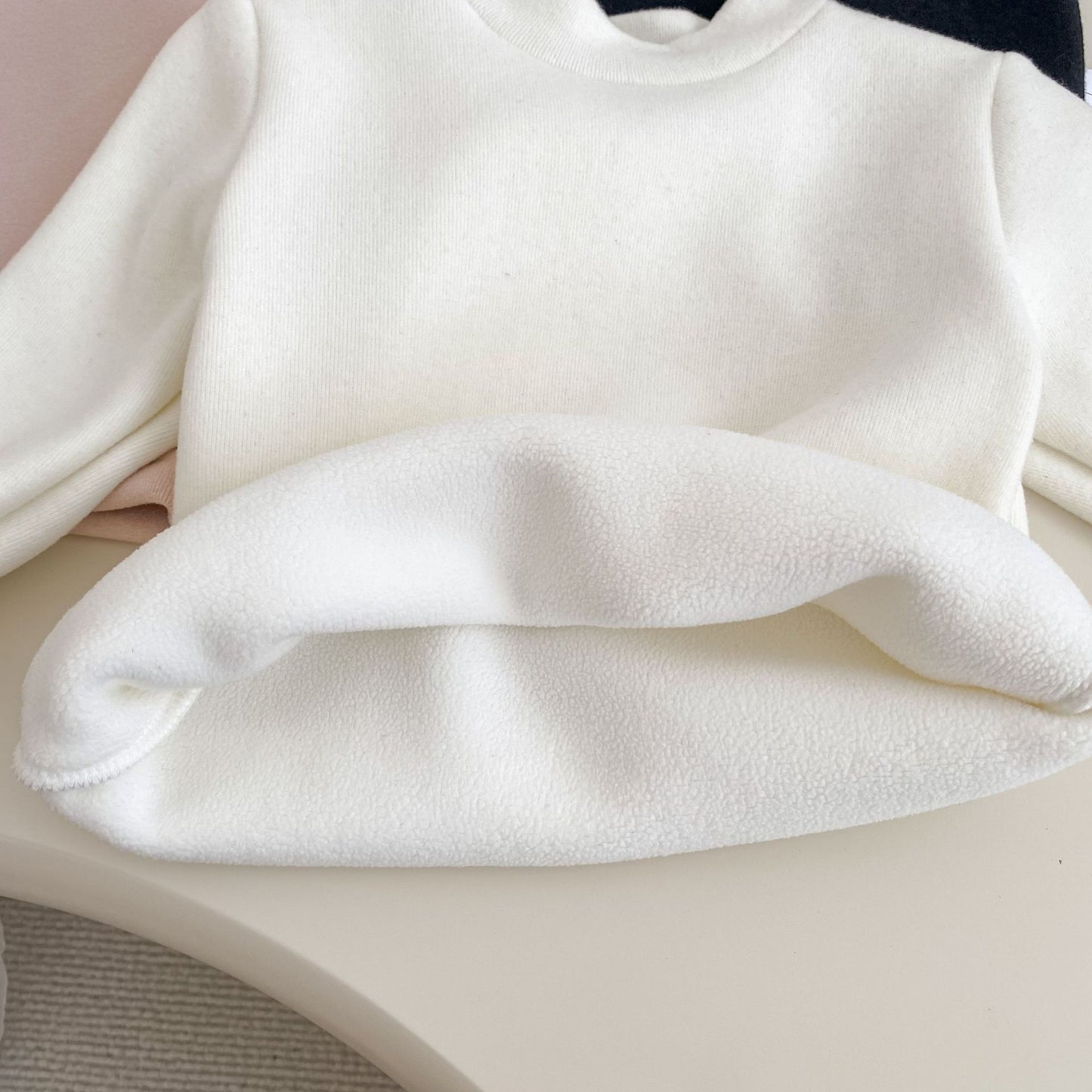 Autumn and Winter Arrival Baby Kids Unisex Long Sleeves Solid Color Fleece-lined Warm Top, MyKids-USA®, Baby & Toddler Tops, MyKids-USA -  -  -  -  -  -  - 