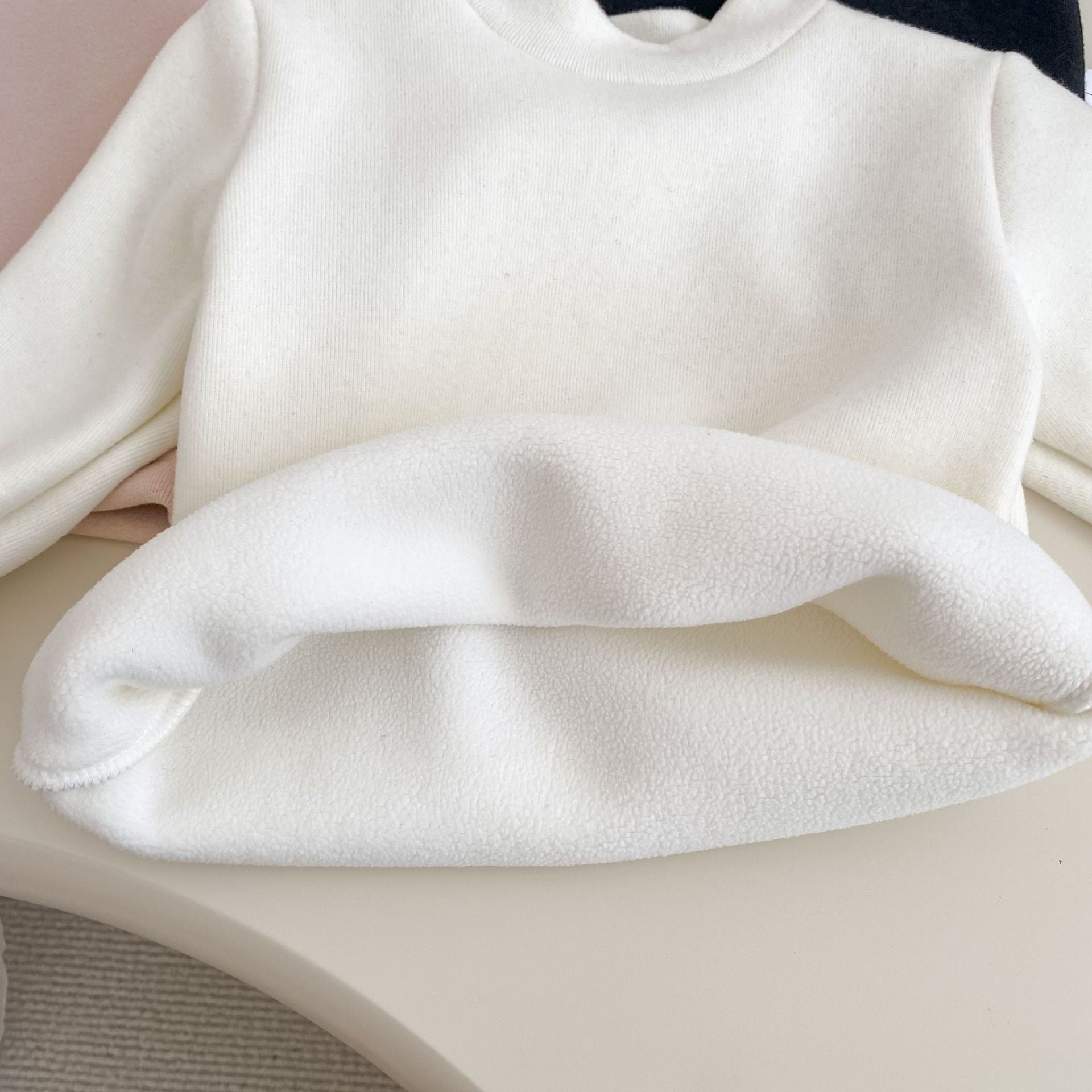 Autumn and Winter Arrival Baby Kids Unisex Long Sleeves Solid Color Fleece-lined Warm Top, MyKids-USA®, Baby & Toddler Tops, MyKids-USA -  -  -  -  -  -  - 