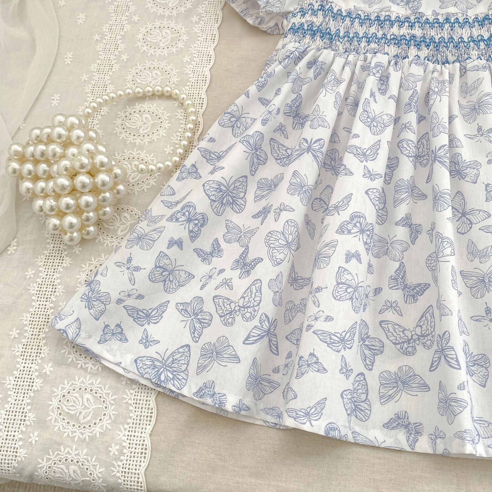 Summer Girls Arrival Butterfly Pattern Short Sleeves Onesies and Girls’ Dress – Princess Sister Matching Set, MyKids-USA®, Baby & Toddler Dresses, MyKids-USA -  -  -  -  -  -  - 