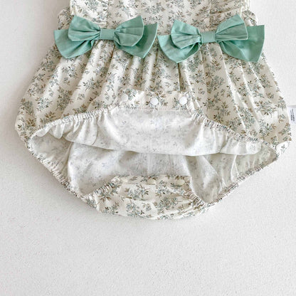 Summer Arrival Baby Girls Cute Fly Sleeves Butterfly-bows Decorated Floral Onesies, MyKids-USA®, Baby One-Pieces, MyKids-USA -  -  -  -  -  -  - 