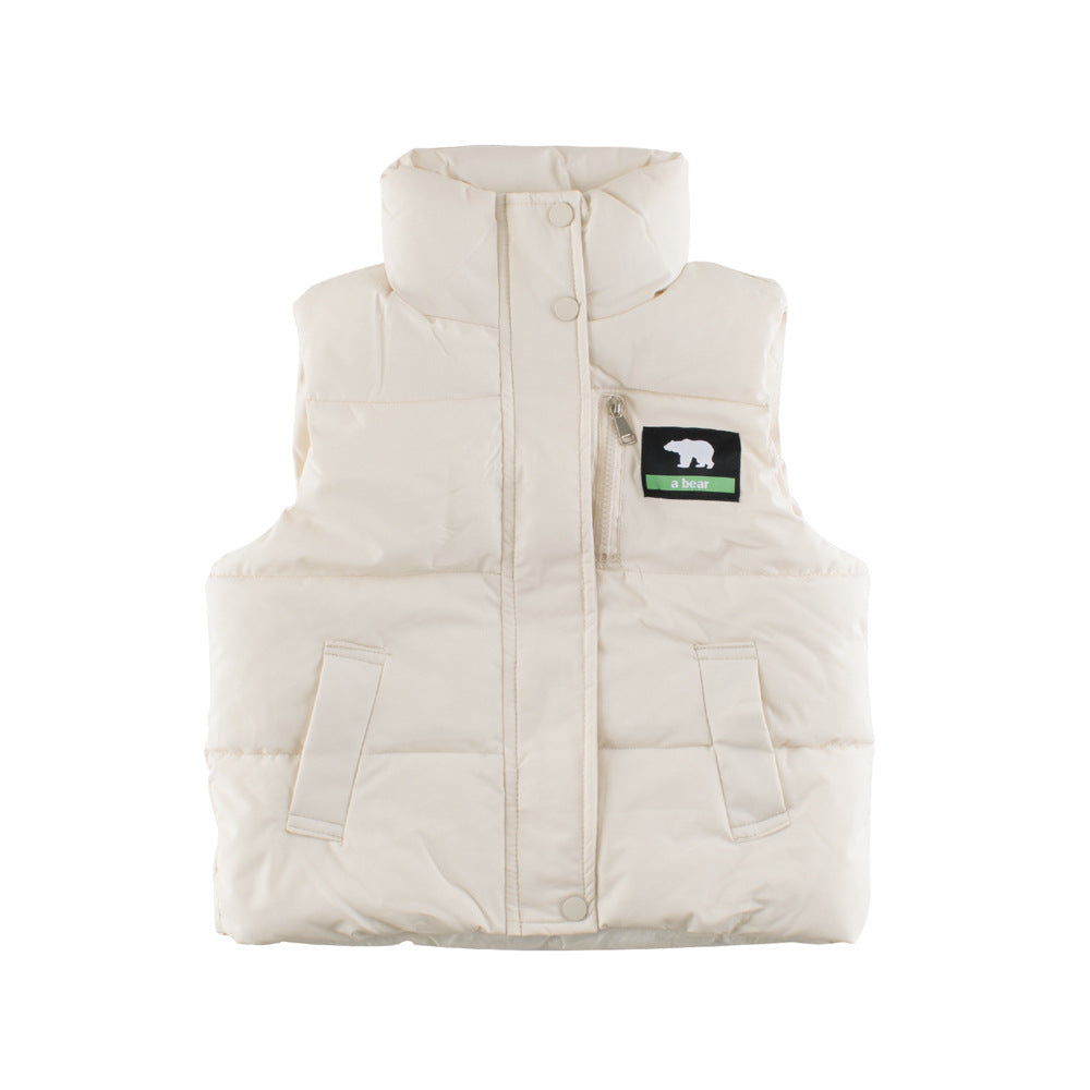 Style Kids Unisex Outerwear: Sleeveless Single Breasted Coat for Children, MyKids-USA®, Baby & Toddler Outerwear, MyKids-USA - Size/Age - 110 (3-5Y) - Color - Beige -  -  - TR2410032212-B