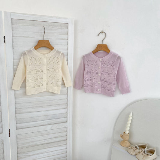 Summer Arrival Baby Unisex Comfortable Hollow-out Pattern Knitted Long Sleeves Knitted Top, MyKids-USA®, Baby & Children's Tops, MyKids-USA -  -  -  -  -  -  - .