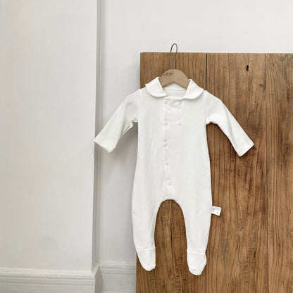 MyKids-USA® Autumn Hot Selling Baby Unisex Single Breasted Long Sleeves Plain Romper